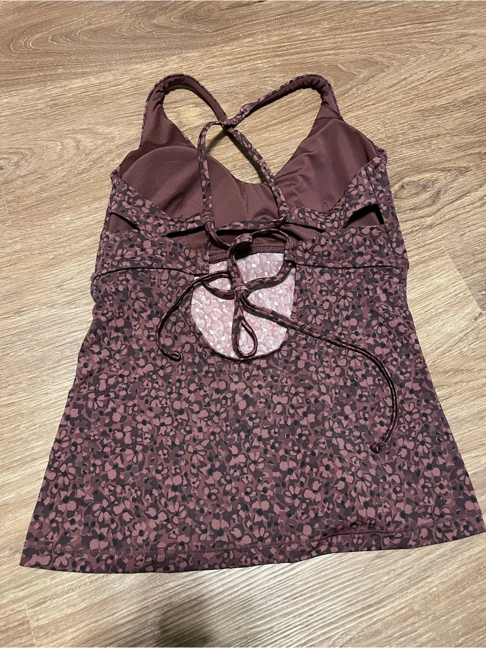 Athleta Mauve Leopard-Print Swim Tankini top